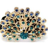 孔雀 镶钻绒布圈发饰/优雅花朵盘发发圈/发梳/发夹/头饰 精品发饰  发圈