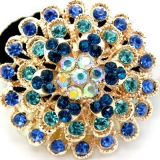 孔雀 镶钻绒布圈发饰/优雅花朵盘发发圈/发梳/发夹/头饰 精品发饰  发圈