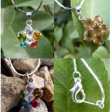 彩水晶项链女 短款 百搭 时尚 欧美 饰品
