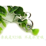 水晶吊坠 镶钻皓石项链  镀银饰品