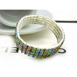 韩版时尚饰品多层水钻弹力水晶手镯 宽手链女闪钻手环 -弹力4排水钻手环	