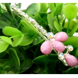 五彩水滴发饰 合金珍珠 合金钻压夹 边夹