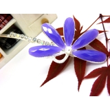 海之星五彩石发饰 合金珍珠 一字压夹