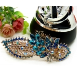 韩国发饰马尾夹头饰孔雀弹簧夹顶夹横夹-14	韩国正品 永久闪耀 合金保色