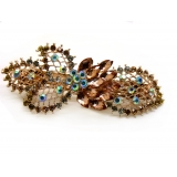 韩国发饰马尾夹头饰孔雀弹簧夹顶夹横夹-14  韩国正品 永久闪耀 水钻镶钻