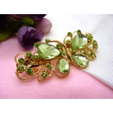 婉馨韩剧同款发饰韩国2015水钻顶夹合金盘发头饰水晶发夹弹簧夹    合金保色 韩国正品