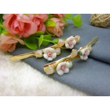 韩国正品 永久闪耀花朵对夹发夹韩式复古发饰边夹头饰-15号	