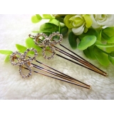 幸运四叶花朵边夹 进口水钻一字夹刘留海夹发饰BB夹发夹