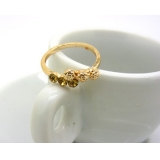 保色镀玫瑰金戒指 女 潮人指环宝石镶钻时尚戒 装饰品戒指	