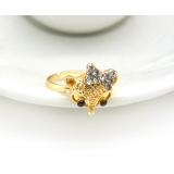 保色镀玫瑰金戒指 女 潮人指环宝石镶钻时尚戒 装饰品戒指