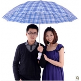 钢骨格子雨伞 男女通用格子伞雨伞折叠伞 10K大格子伞	