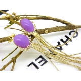 韩国时尚气质长款耳环女 水晶合金耳坠 -潮流耳饰