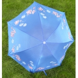 遮阳伞变色龙印花伞三折晴雨伞工艺伞 变色龙印花伞	
