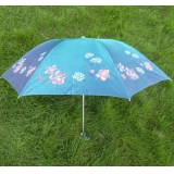 遮阳伞变色龙印花伞三折晴雨伞工艺伞 变色龙印花伞