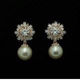 日韩精致时尚气质水钻耳钉耳环耳挂 女防过敏耳饰品