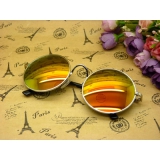 男女太子镜圆形眼镜酷韩版墨镜男炫彩反光太阳眼镜-538号	