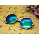 男女太子镜圆形眼镜酷韩版墨镜男炫彩反光太阳眼镜-538号