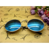 男女太子镜圆形眼镜酷韩版墨镜男炫彩反光太阳眼镜-538号	