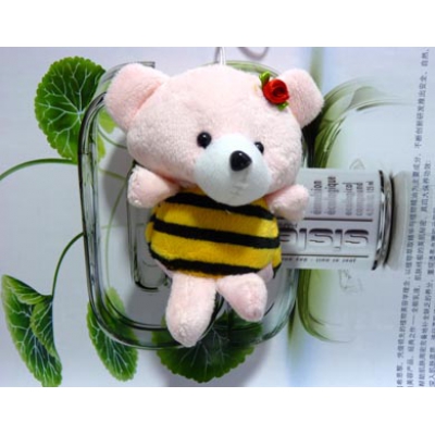 小粉熊带花挂件	