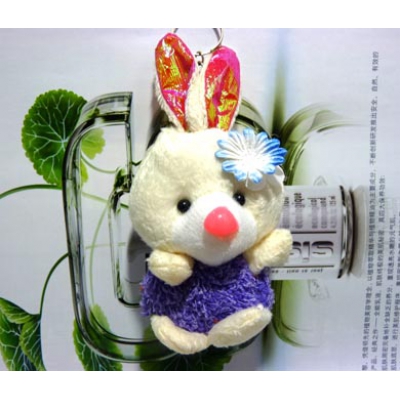 小兔带花挂件	