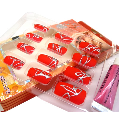 12片胶雕花美甲甲片  法式甲片美甲贴片
