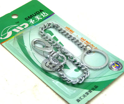 汽车钥匙扣 钥匙圈双环扣---8819圣美达钢条链条钥匙扣	