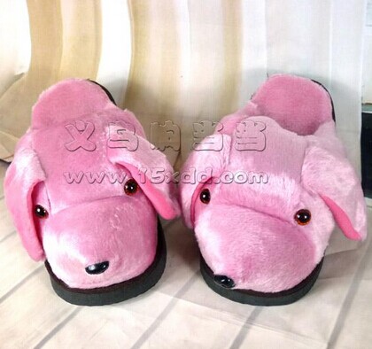 冬天保暖情侣室内地板卡通可爱防滑厚底居家棉拖鞋	