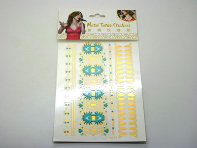 金色银色防水金属纹身贴纸-金属纹身贴