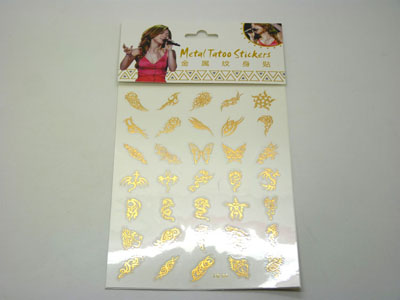 金色银色防水金属纹身贴纸-金属纹身贴	