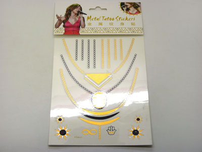 金色银色防水金属纹身贴纸-金属纹身贴