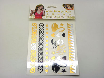 金色银色防水金属纹身贴纸-金属纹身贴