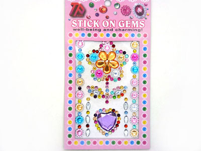 手机汽车大颗宝石贴画独立背胶心形奖励贴纸-1号