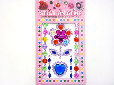 手机汽车大颗宝石贴画独立背胶心形奖励贴纸-1号