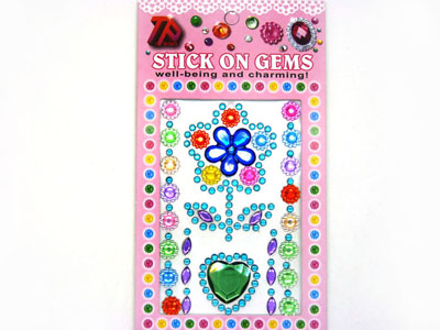 手机汽车大颗宝石贴画独立背胶心形奖励贴纸-1号