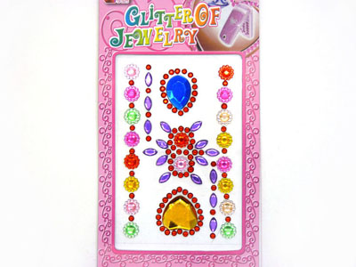 手机汽车大颗宝石贴画独立背胶心形奖励贴纸-1号	