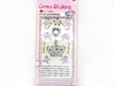 手机汽车大颗宝石贴画独立背胶心形奖励贴纸-9号