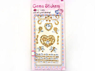 手机汽车大颗宝石贴画独立背胶心形奖励贴纸-9号