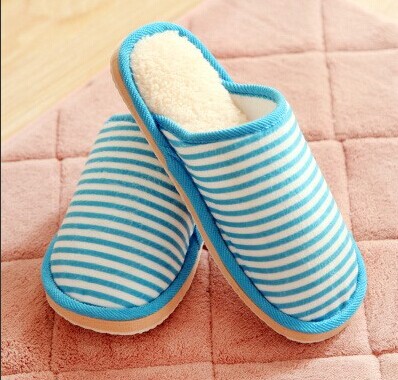 简约横条纹时尚室内棉拖鞋/迎宾棉拖-混色