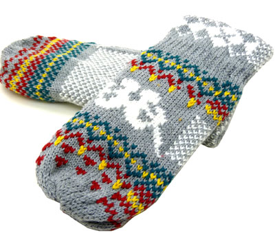 韩版可爱保暖女士秋冬季毛线连指手套