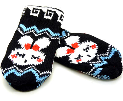  韩版可爱保暖手套女士秋冬季毛线连指手套