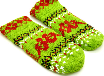 韩版可爱保暖手套女士秋冬季毛线连指手套