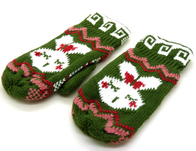 韩版可爱保暖手套女士秋冬季毛线连指手套