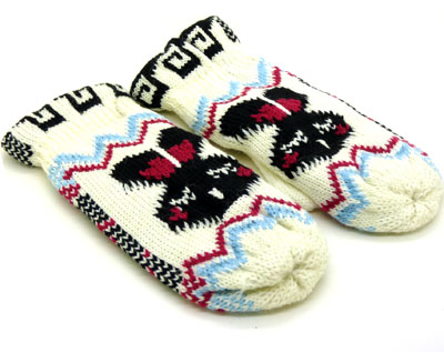 韩版可爱保暖手套女士秋冬季毛线连指手套 