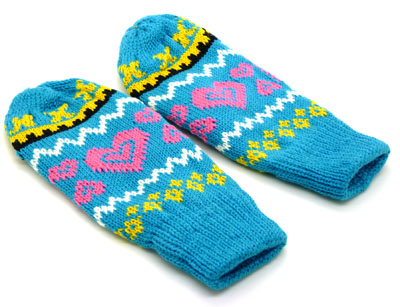  韩版可爱保暖手套女士秋冬季毛线连指手套 