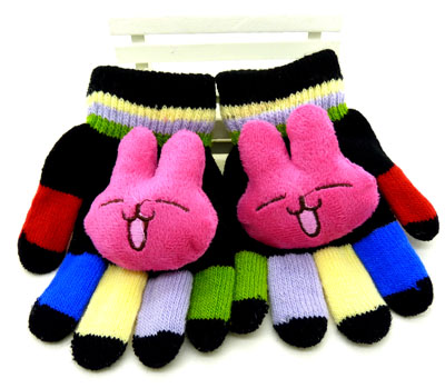 冬天必备五指保暖手套彩色快乐卡通流行手套（16号）	