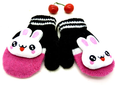 冬季全指时尚超可爱针织卡通手套（儿童）