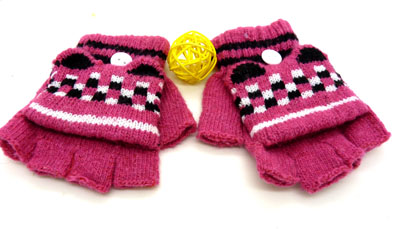 流行简单半全指包 超实两用手工编织手套