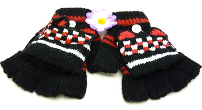 流行简单半全指包 超实两用手工编织手套