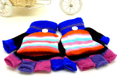 流行简单半全指包 超实两用手工编织手套