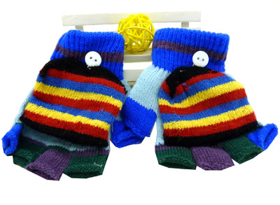 流行简单半全指包 超实两用手工编织手套